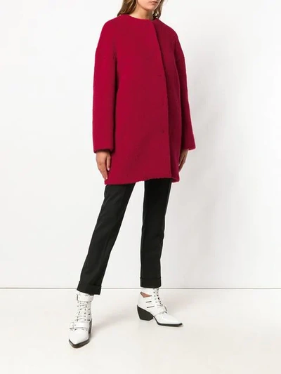 Shop Giambattista Valli Textured Coat In 600 Rouge