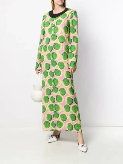 Shop Marni Circle Print Maxi Dress In Pink