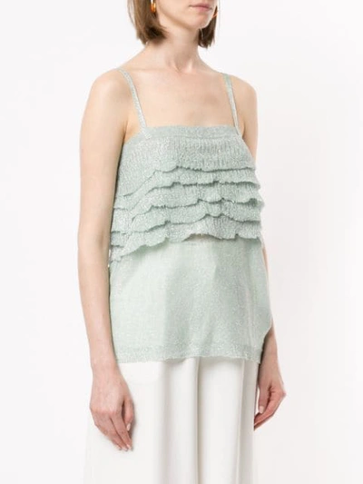 Shop Missoni Layered Knit Top In Green