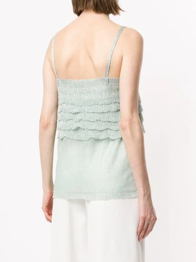 Shop Missoni Layered Knit Top In Green