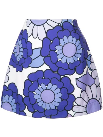 Shop Dodo Bar Or Short Floral Skirt In Purple