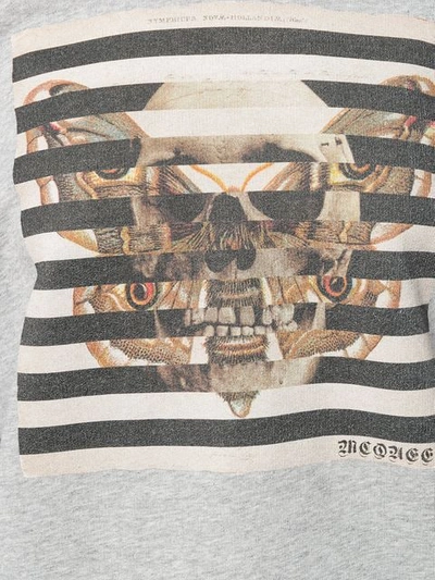 ALEXANDER MCQUEEN BUTTERFLY & SKULL PRINTED HOODIE - 灰色