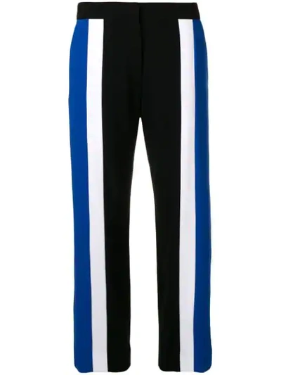 Shop Kenzo Contrast Panelled Cropped Trousers In Black