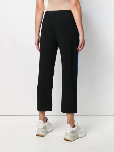 Shop Kenzo Contrast Panelled Cropped Trousers In Black