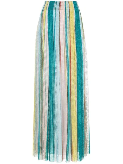 Shop Missoni Long Fine Knit Skirt In Multicolour