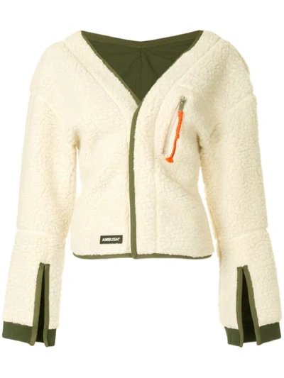 Shop Ambush Fleece Cardigan In White