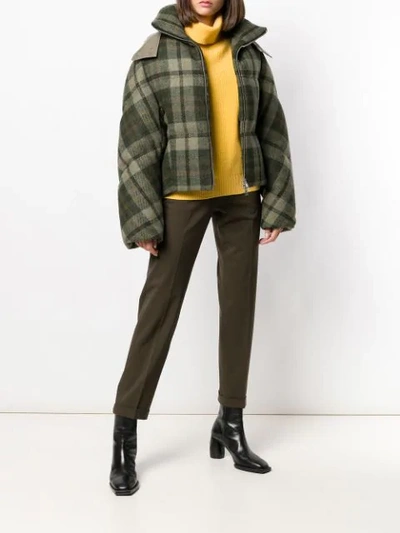 Shop Alberto Biani Cropped Slim Trousers - Green