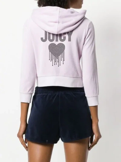 Shop Juicy Couture Swarovski Personalisable Velour Hooded Pullover In Pink