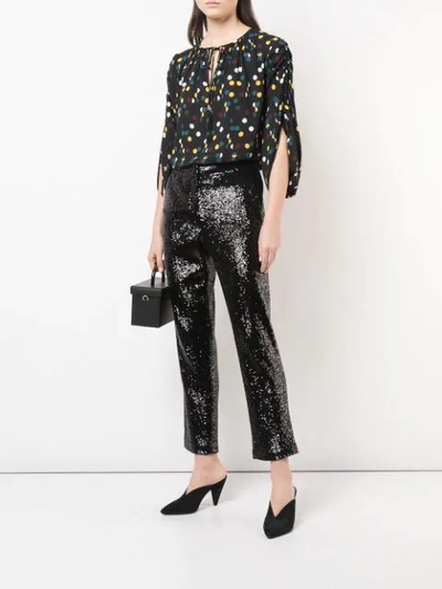 Shop A.l.c Glitter Detail Trousers In Black