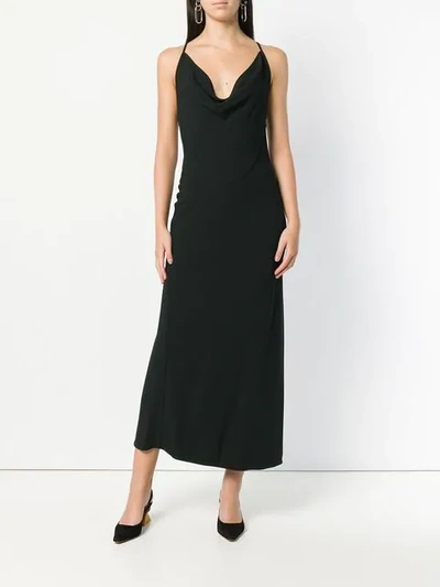 Shop Victoria Beckham Cowl Neck Long Dress In Black