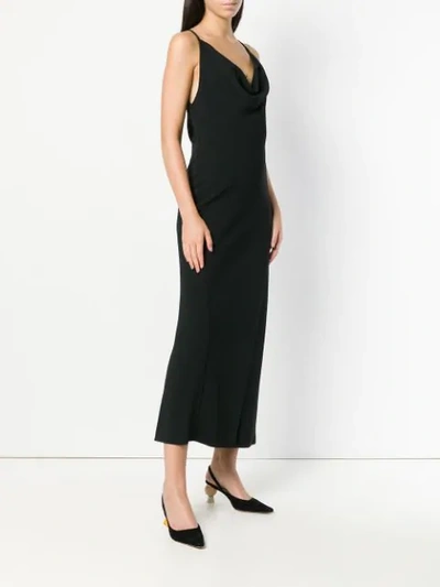Shop Victoria Beckham Cowl Neck Long Dress In Black