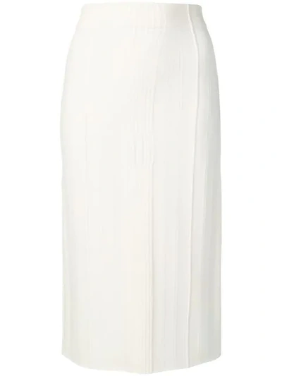 ALEXANDER MCQUEEN TOPSTITCHING PENCIL SKIRT - 白色