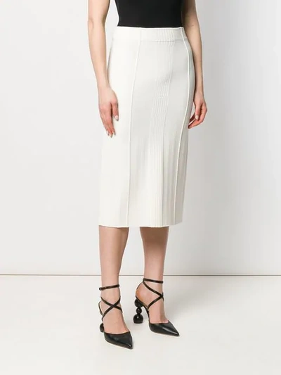 Shop Alexander Mcqueen Topstitching Pencil Skirt In White