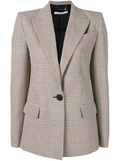 Shop Givenchy Checked Single-breasted Jacket In Brown