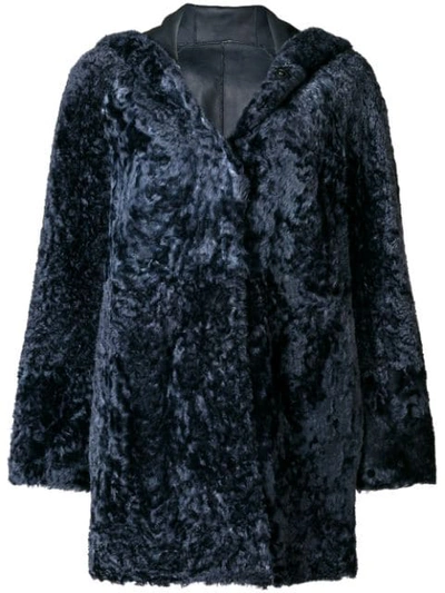 Shop Drome Reversible Hooded Coat - Blue