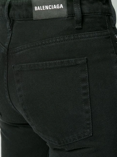 Shop Balenciaga V-neck 5 Pocket Jeans In Black