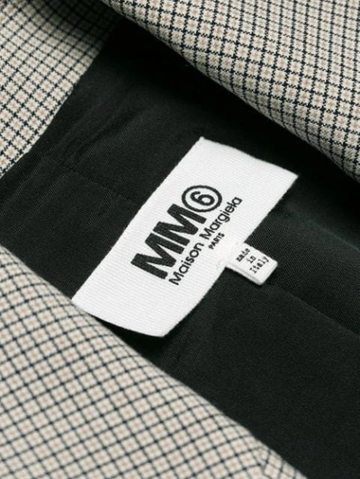 Shop Mm6 Maison Margiela Check Tailored Fitted Blazer - Neutrals