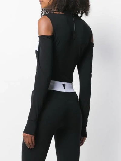 Shop No Ka'oi Stitching Detail Compression Top In Black