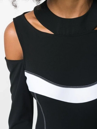 Shop No Ka'oi Stitching Detail Compression Top In Black
