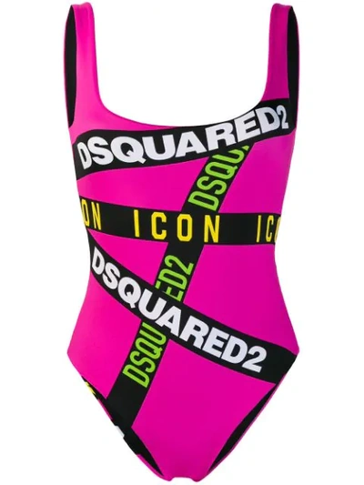 Shop Dsquared2 Punk Swimsuit - Pink