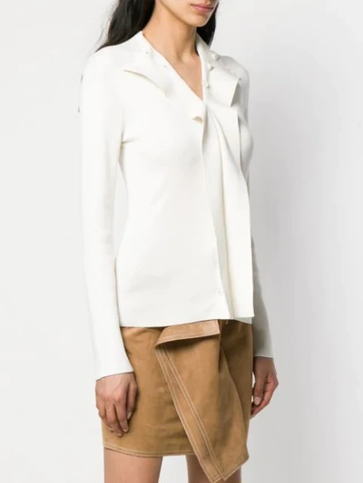 Shop Aalto Flapped Knitted Cardigan In White