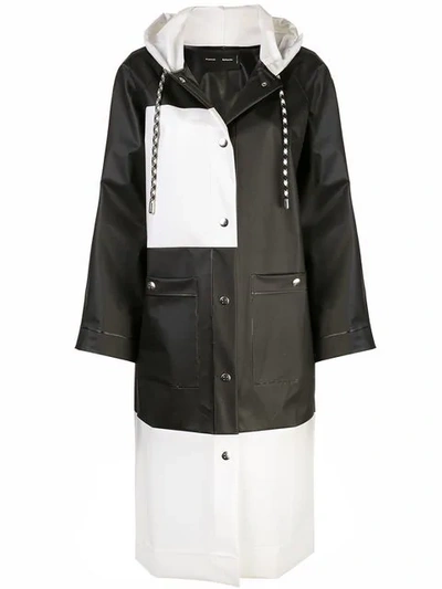 Shop Proenza Schouler Pswl Colorblocked Long Raincoat In Black