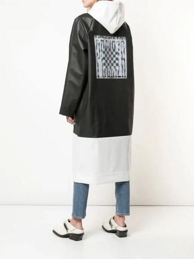 Shop Proenza Schouler Pswl Colorblocked Long Raincoat In Black
