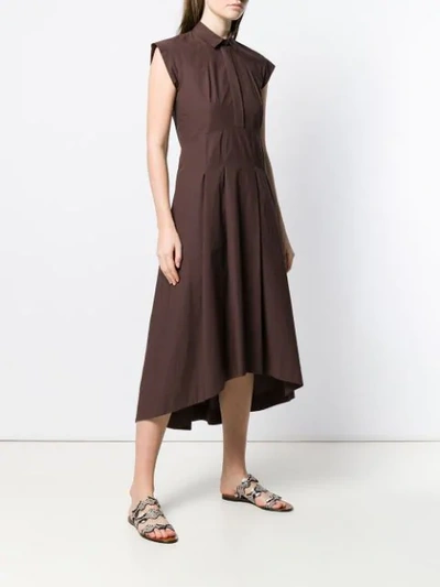 ANTONELLI MID-LENGTH SHIRT DRESS - 棕色