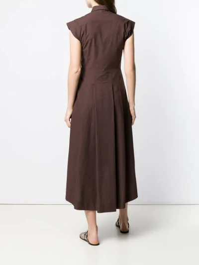 ANTONELLI MID-LENGTH SHIRT DRESS - 棕色