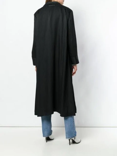 Shop Mm6 Maison Margiela Striped Double-breasted Coat In Black