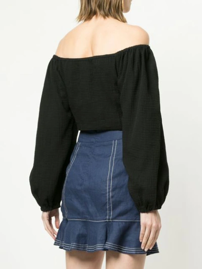Shop Suboo Ruched Front Cropped Top - Black