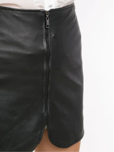 Shop Andrea Bogosian Leather Skirt - Black