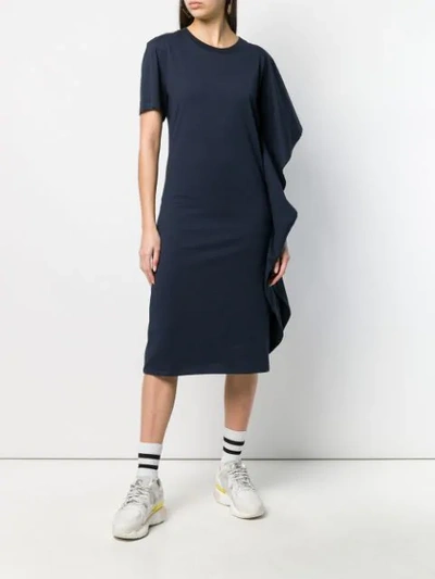 Shop Aalto Ruffle Detail Dress In Navy