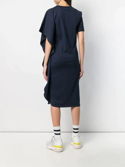 Shop Aalto Ruffle Detail Dress In Navy