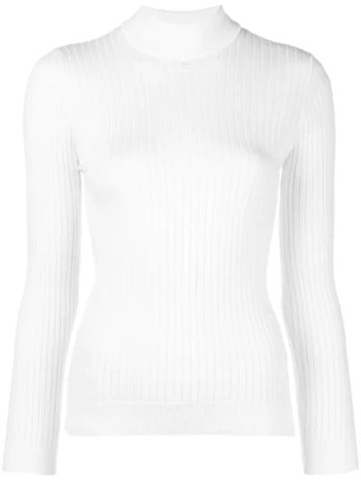 Shop Courrèges Turtleneck Fitted Sweater - White