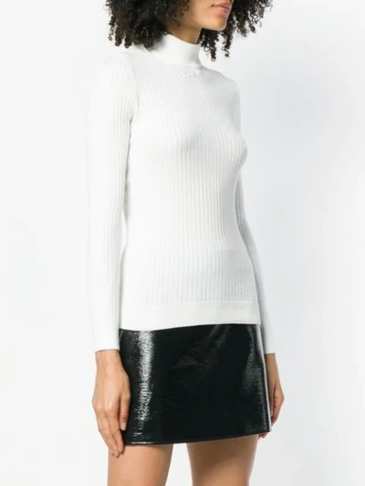 Shop Courrèges Turtleneck Fitted Sweater - White