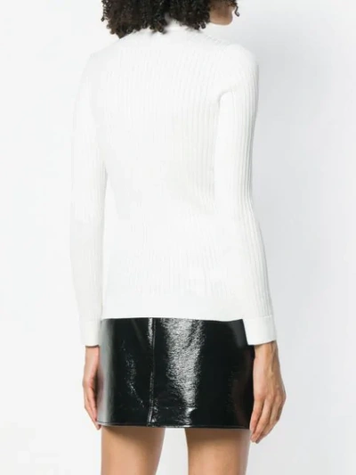 Shop Courrèges Turtleneck Fitted Sweater - White