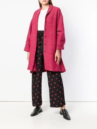 Shop Apuntob Oversized Single Breasted Coat In Pink