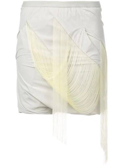 Shop Rick Owens Easy Fringed Buds Shorts In Neutrals