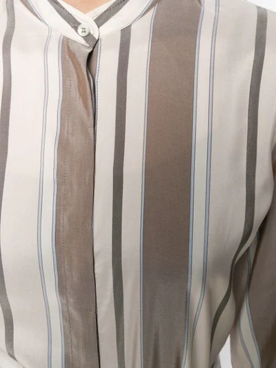 Shop Brunello Cucinelli Striped Blouse In Neutrals