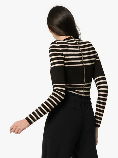 Shop Balmain Body Mit Logo In Eai Black/neutrals