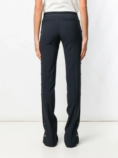 Shop Red Valentino Contrast Stitch Slim Fit Trousers In Blue