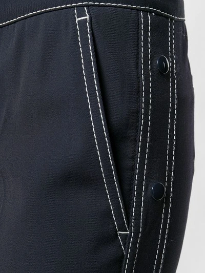 Shop Red Valentino Contrast Stitch Slim Fit Trousers In Blue