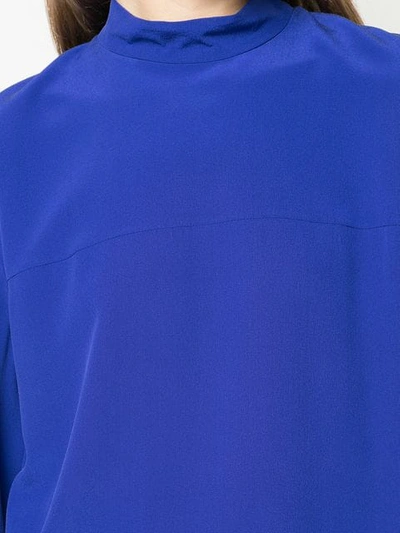 Shop Derek Lam Long Sleeve Mock Neck Tunic In Blue