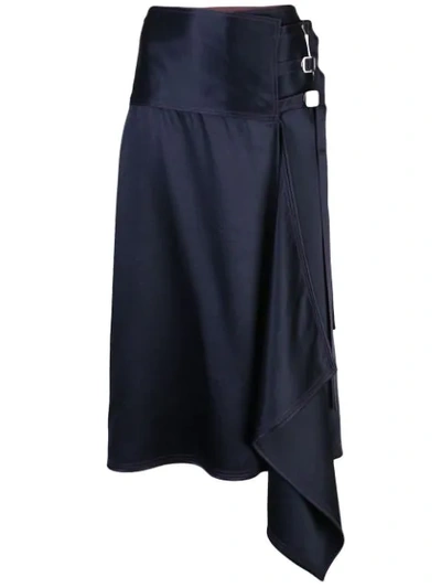 Shop Sies Marjan Tamiko Buckle Strap Skirt In Blue