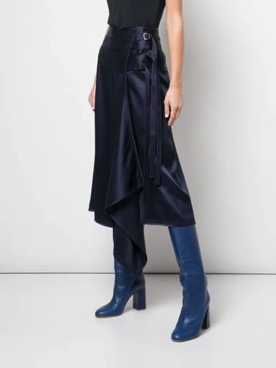 Shop Sies Marjan Tamiko Buckle Strap Skirt In Blue