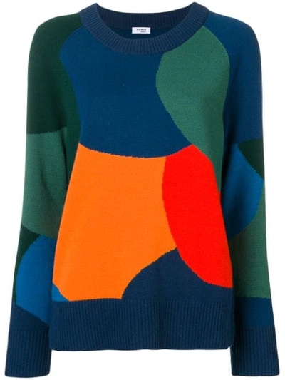 Shop Akris Punto Colour Block Slouchy Sweater In Blue
