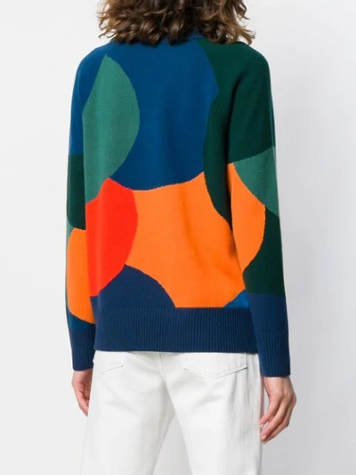 Shop Akris Punto Colour Block Slouchy Sweater In Blue
