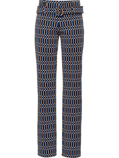 Shop Prada Technical Jacquard Trousers In F0013 Light Blue