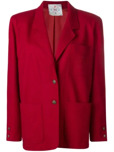 Pre-owned Fendi Straight Fit Blazer In Red